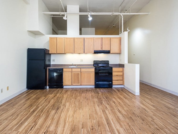 Denver Building Housing Kitchen Featuring black appliances